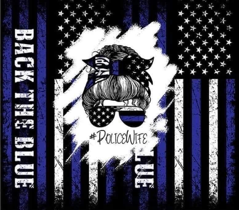 20 oz Skinny Tumbler - First Responder - Police - Back the Blue - Wife