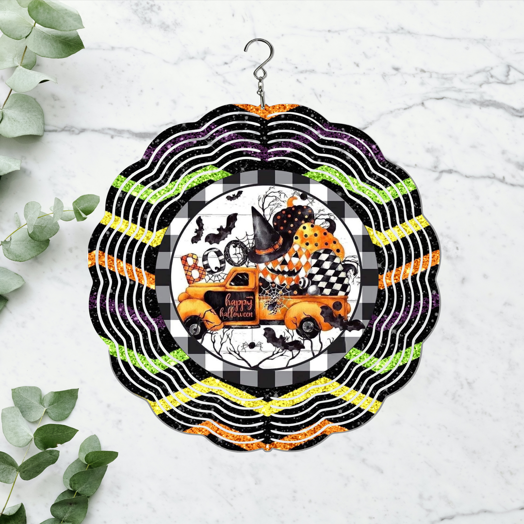 Halloween Metal Wind Spinner, Garden Decor, Metal Art, Yard Decor - 10 inch