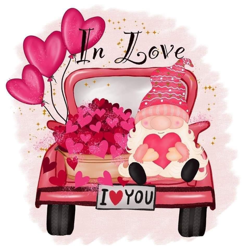 20 oz Skinny Tumbler - Valentines - Love - Hearts - Gnome