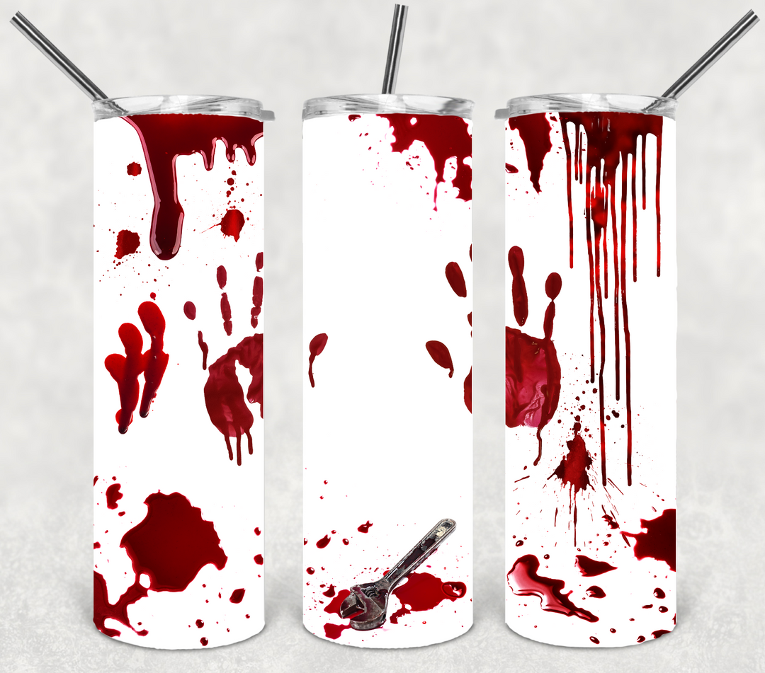 Halloween Themed Tumbler - Handprints Blood