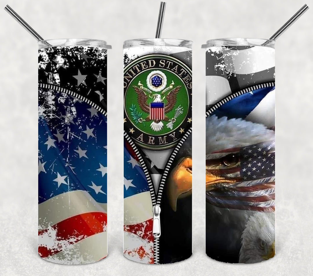 Army Tumbler, Army Veteran, Military Veteran, Military Tumbler, Honor Veterans, Veteran Gift, 20 oz Skinny Tumbler
