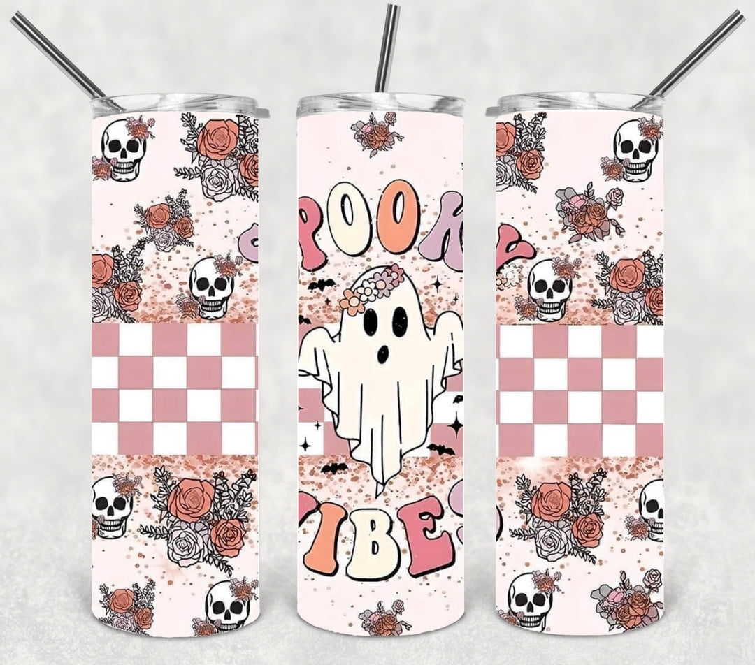 20 oz Tumbler, Halloween Themed Tumbler - Spooky Vibes