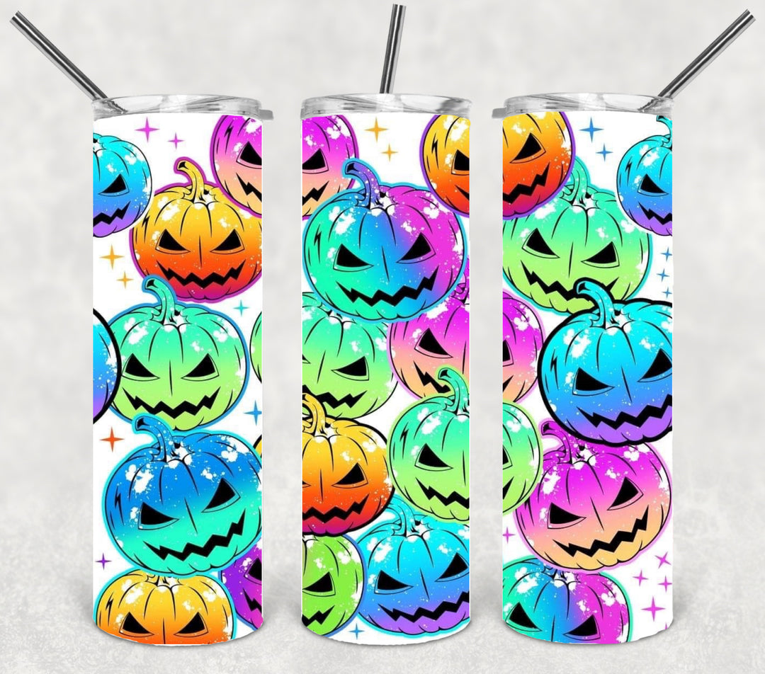 Halloween Themed Tumbler - Bright Pumpkins