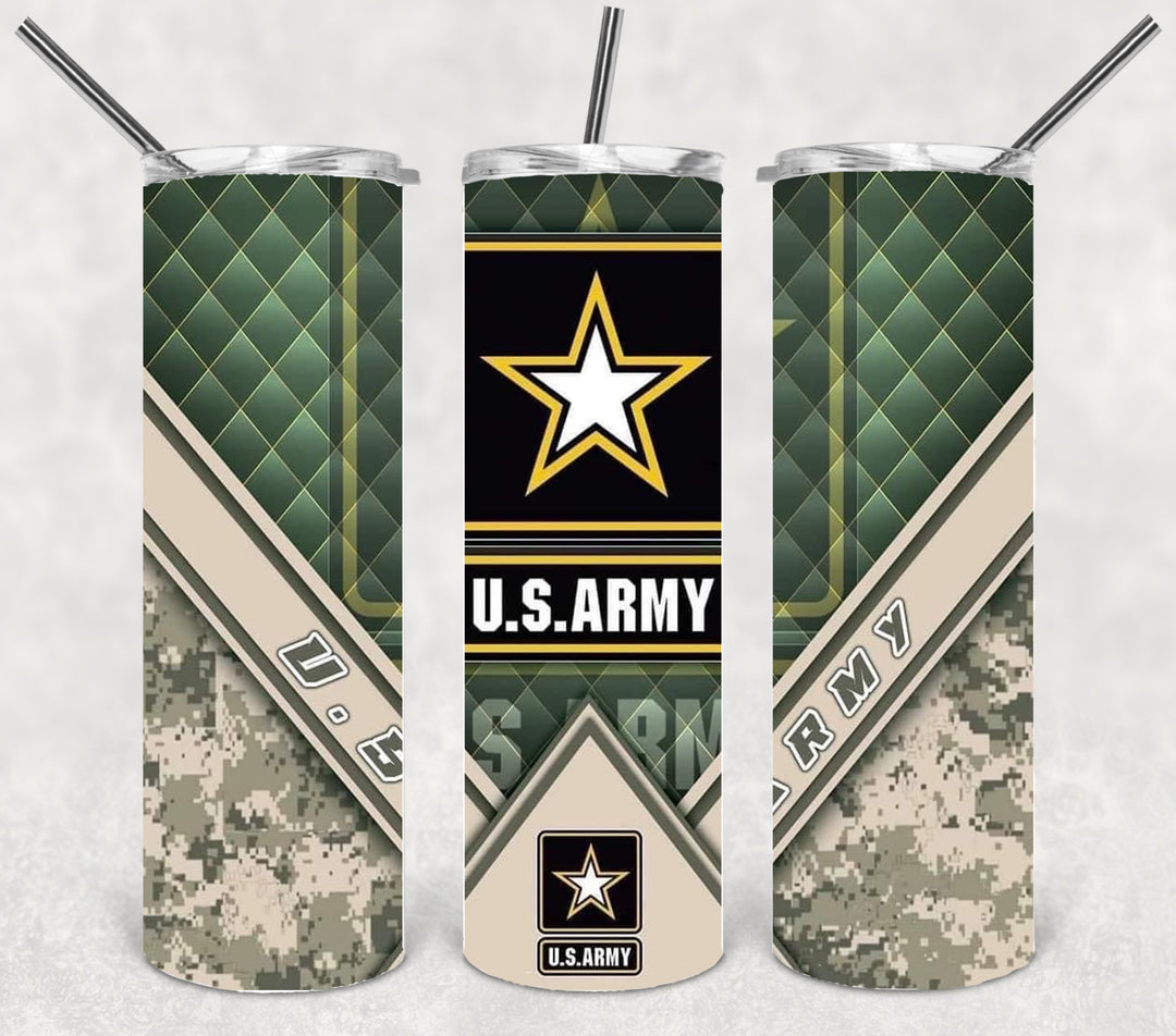 Army Tumbler, Army Veteran, Military Veteran, Military Tumbler, Honor Veterans, Veteran Gift, 20 oz Skinny Tumbler