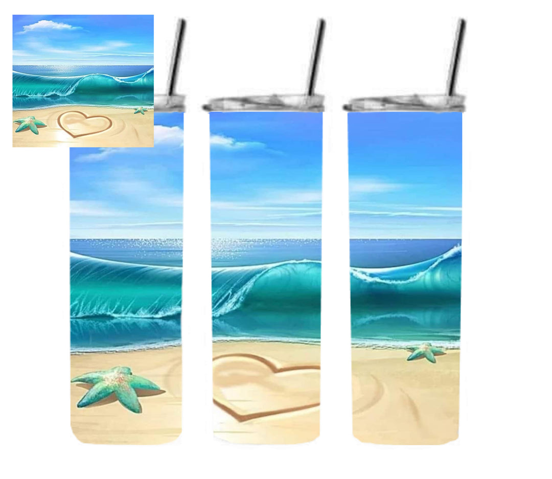 20 oz Skinny Tumbler - Beach Theme - Beachlife - Life is Better at the Beach
