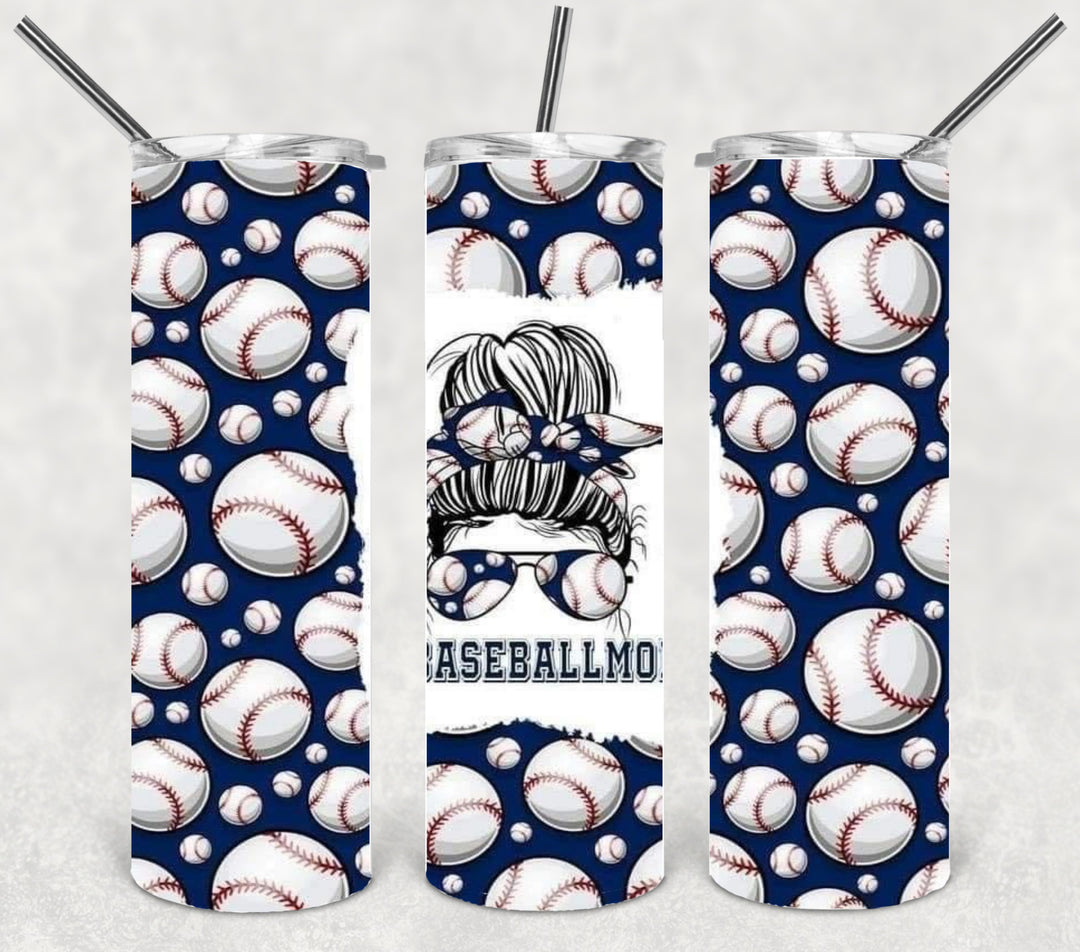 Baseball Tumbler, Baseball Mom, Softball Tumbler, 20 oz tumbler