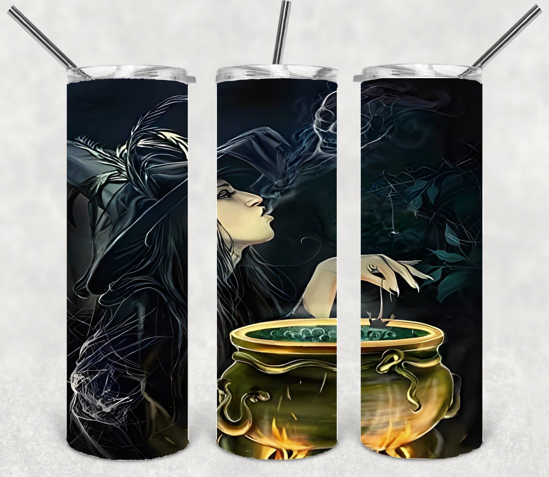 20 oz Tumbler, Halloween Themed Tumbler - Witch's Cauldron