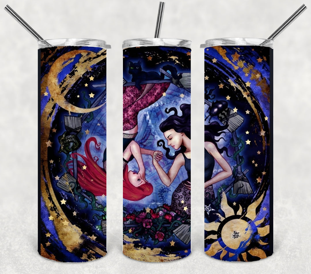 20 oz Tumbler, Halloween Themed Tumbler - Witches Astrology Witchcraft Wiccan