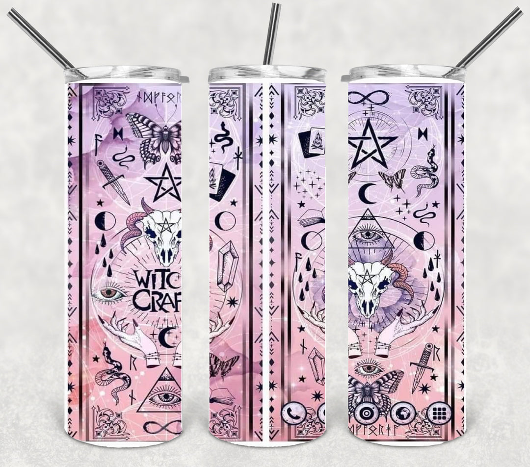 20 oz Tumbler, Halloween Themed Tumbler - Witches Witchcraft Wiccan