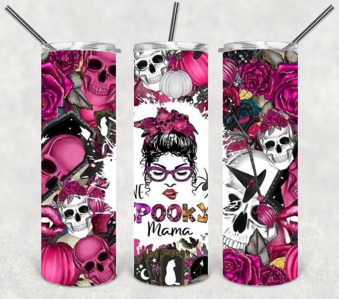 20 oz Tumbler, Halloween Themed Tumbler - One Spooky Mama