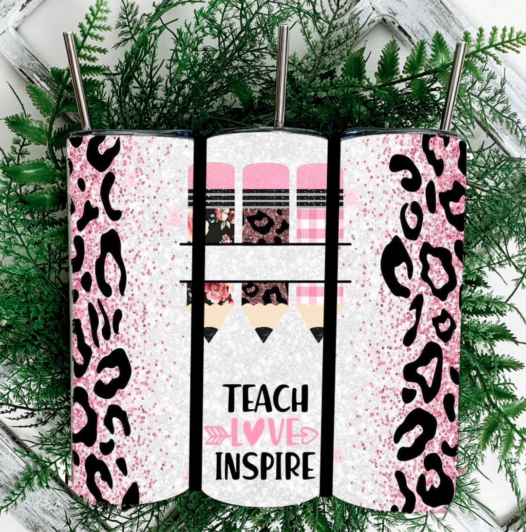 20 oz Tumbler - Teacher Gift - #Teacherlife - Teach Love Inspire