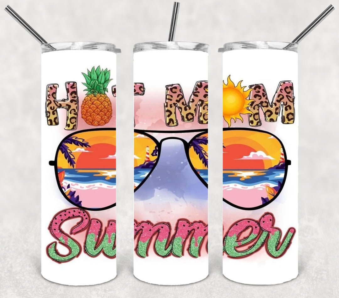 20 oz Skinny Tumbler - Beach Theme - Beachlife - Hot Mom Summer