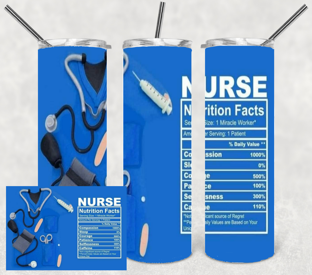 20 oz Tumbler - nurselife - Nurse Nutrition Facts - Nurse Tumbler