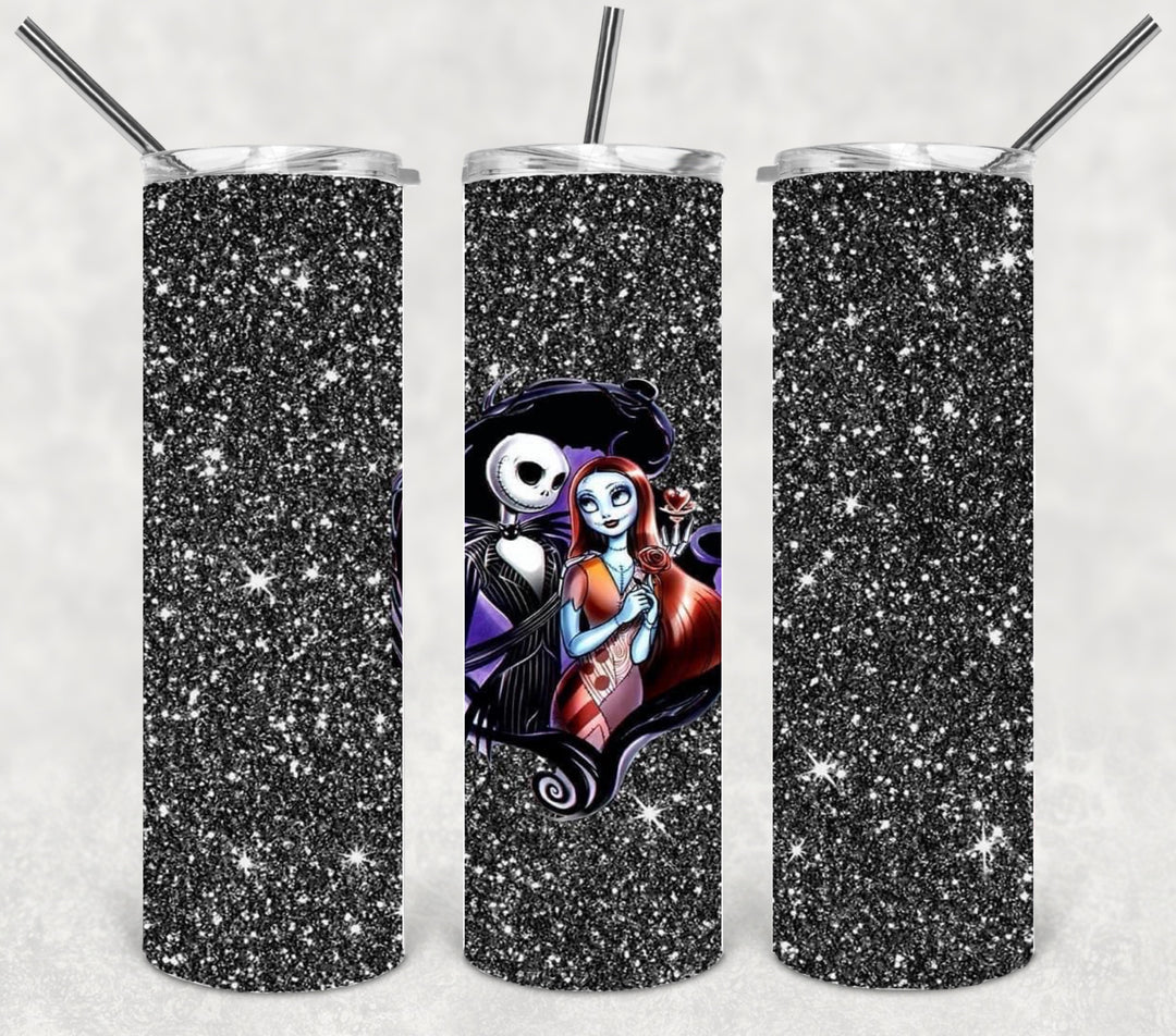 20 oz Tumbler, Halloween Themed Tumbler - Skelly Nightmare Movie