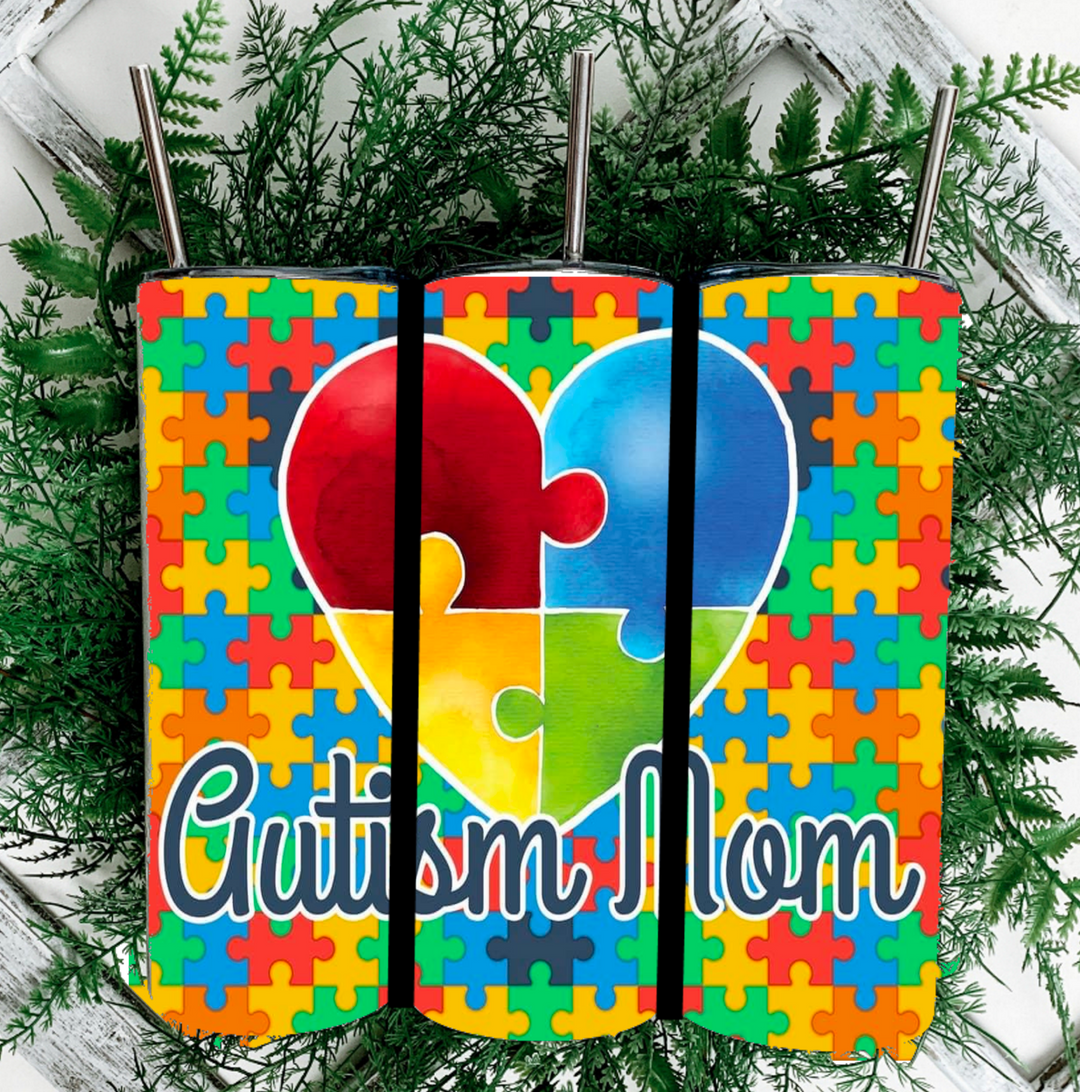 20 oz Tumbler - Autism Mom