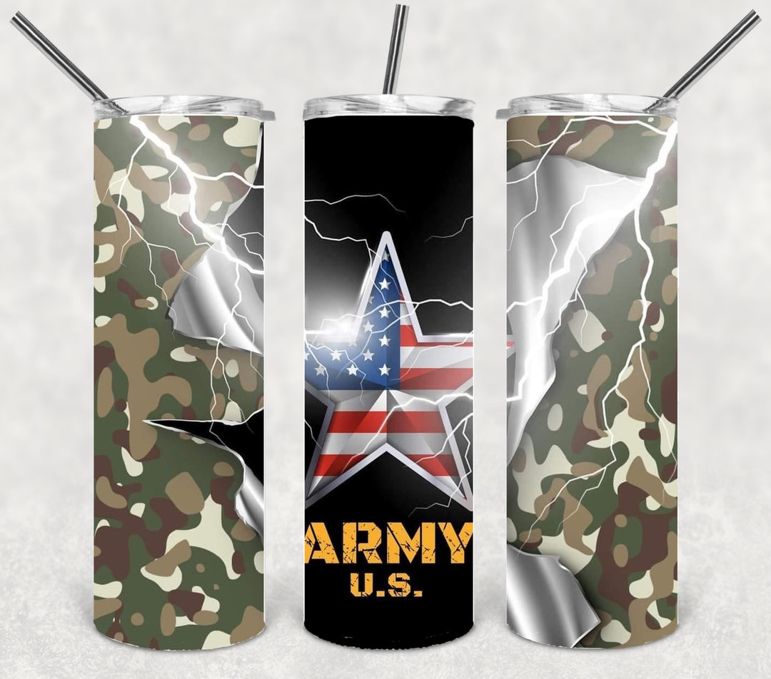 Army Tumbler, Army Veteran, Military Veteran, Military Tumbler, Honor Veterans, Veteran Gift, 20 oz Skinny Tumbler