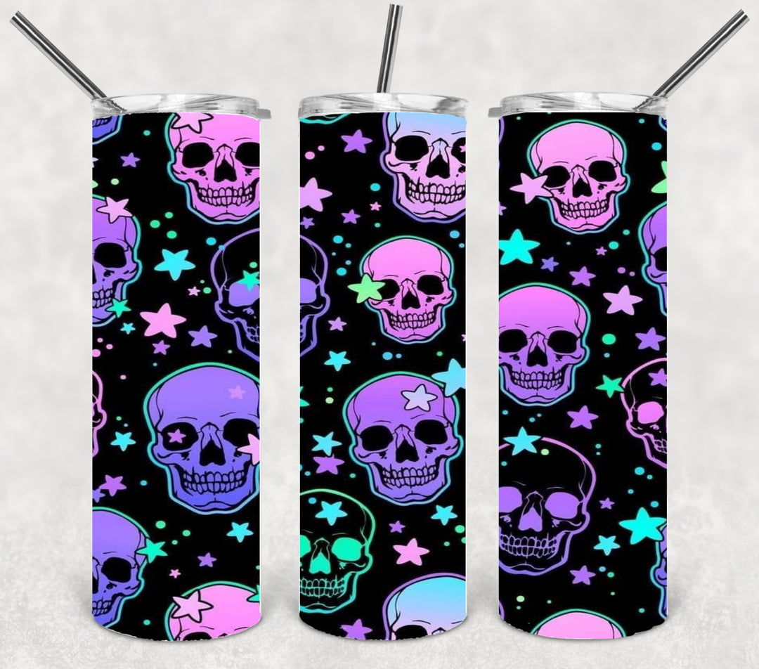 20 oz Tumbler, Halloween Themed Tumbler - Skulls