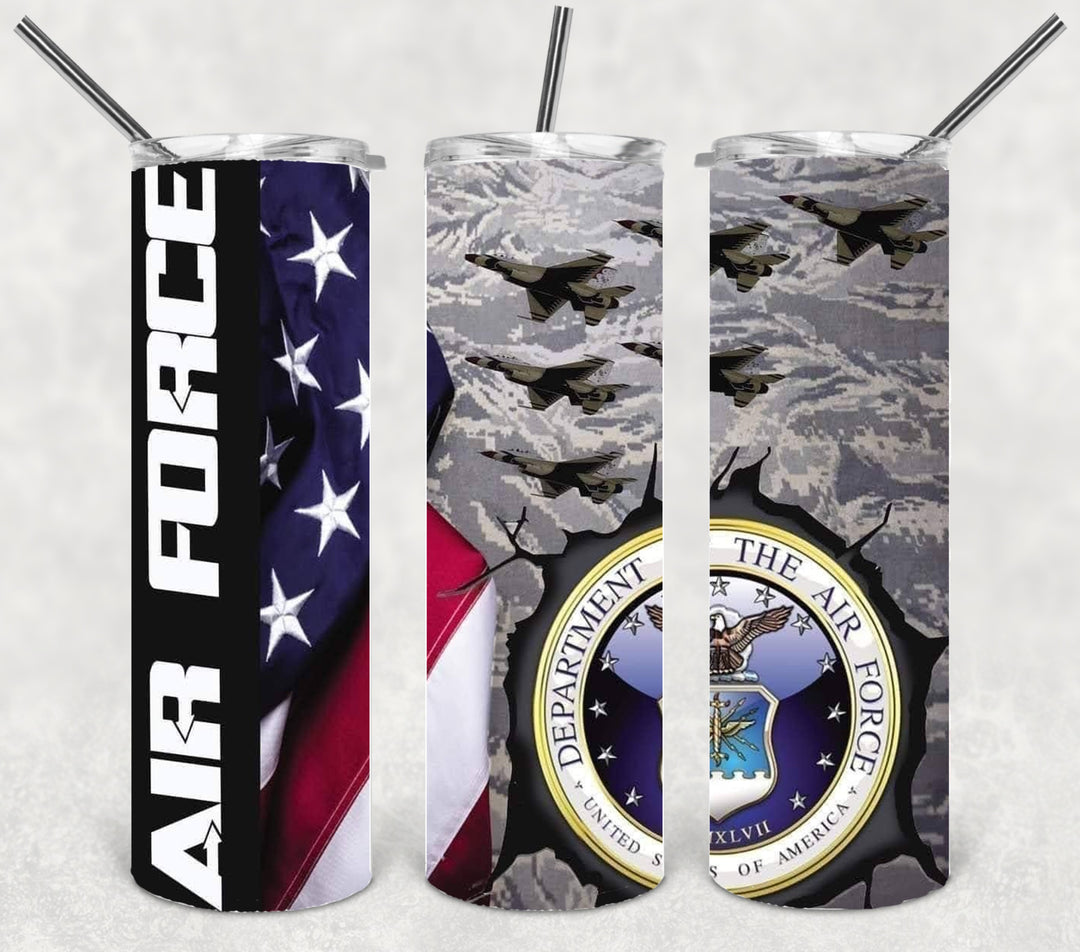 Air Force Tumbler, Air Force Veteran, Military Veteran, Military Tumbler, Honor Veterans, Veteran Gift, 20 oz Skinny Tumbler