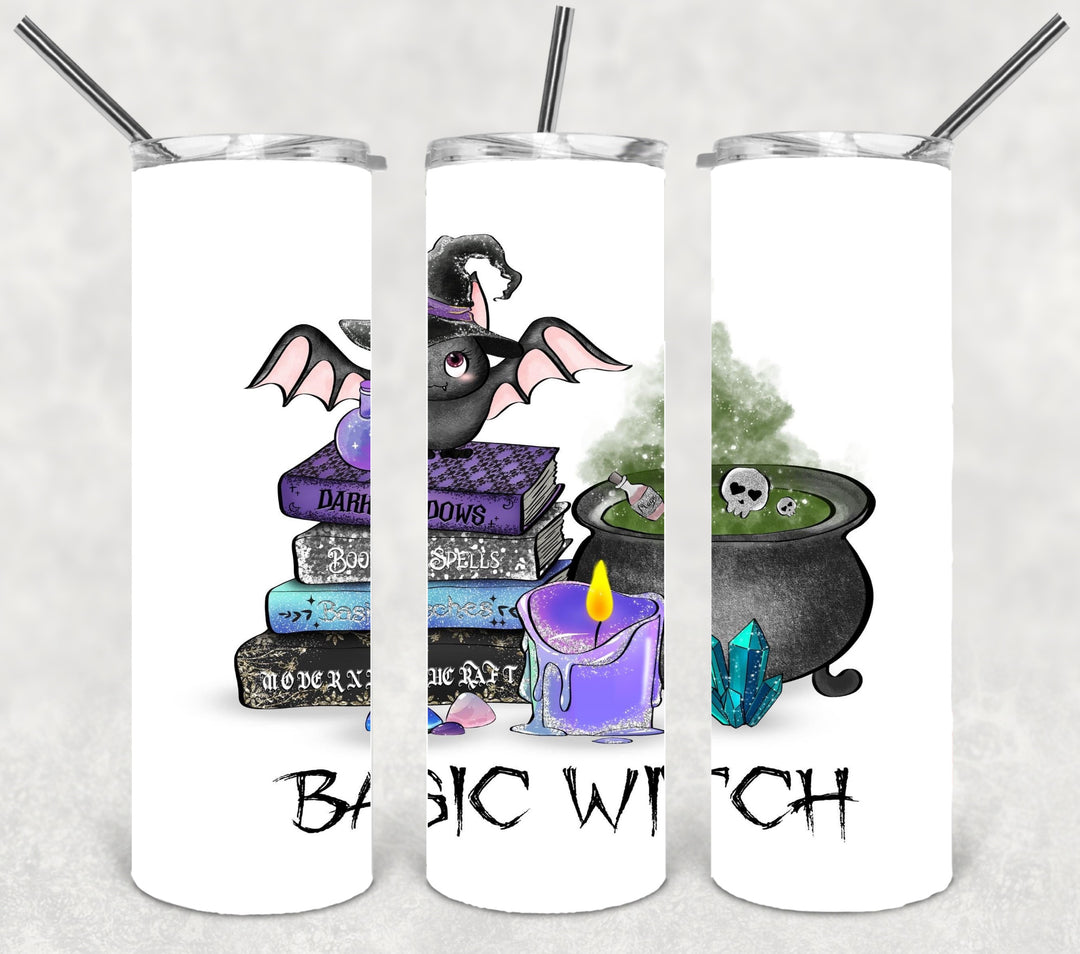 Basic Witch Halloween Tumbler Trick or Treat Ghosts Pumpkins Spooky Skeleton