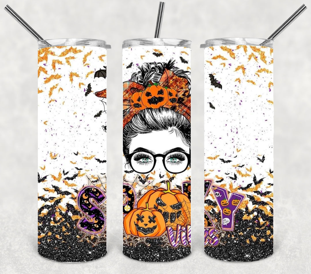 20 oz Tumbler, Halloween Themed Tumbler - Spooky Mama