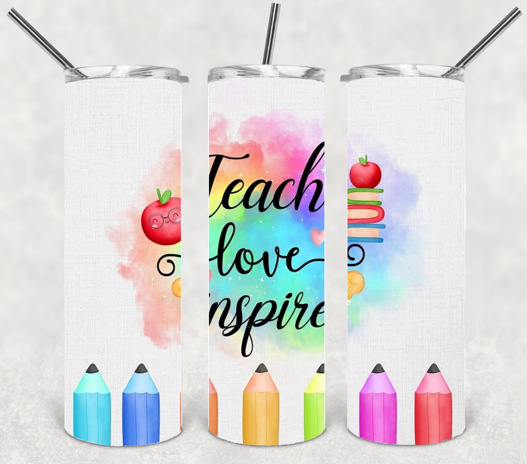 20 oz Tumbler - Teacher Gift - Teach Love Inspire