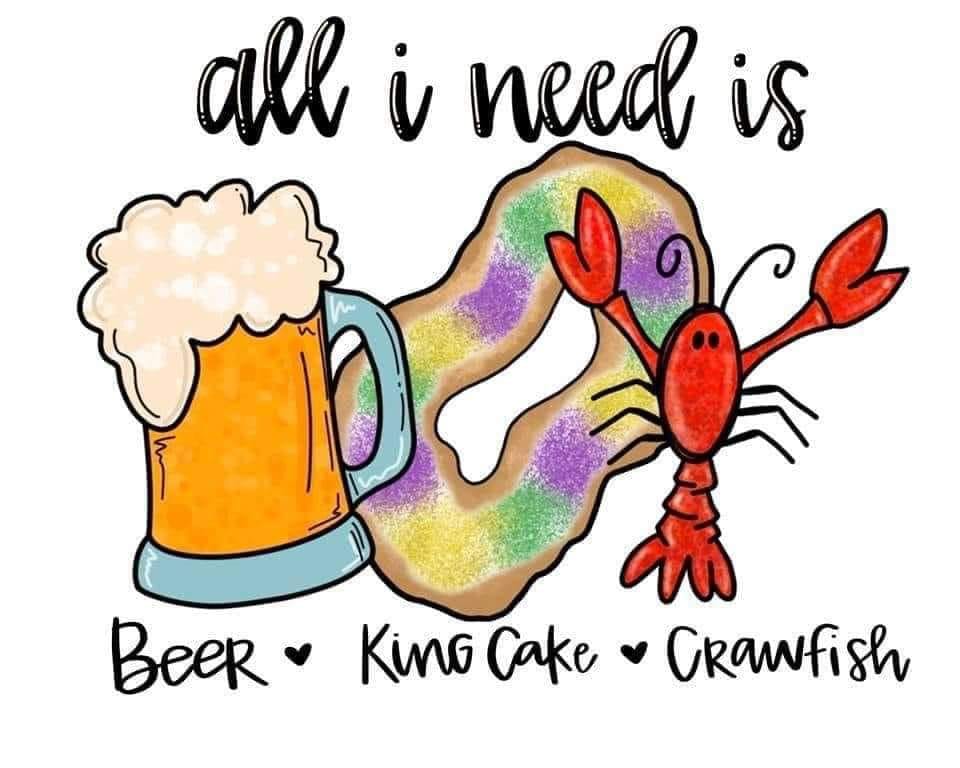 20 oz Skinny Tumbler - All I Need is Beer King Cake and Crawfish