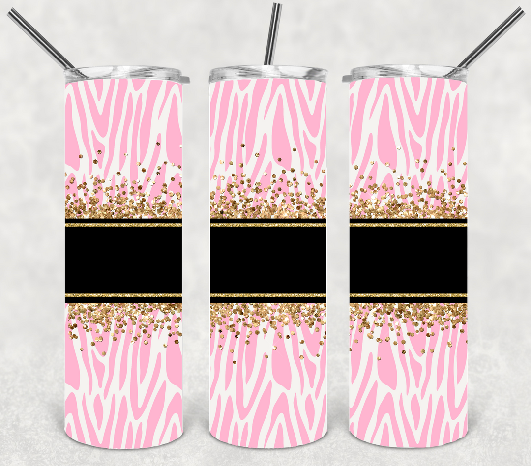 Breast Cancer Tumbler, Breast Cancer Awareness, Pink Zebra Print