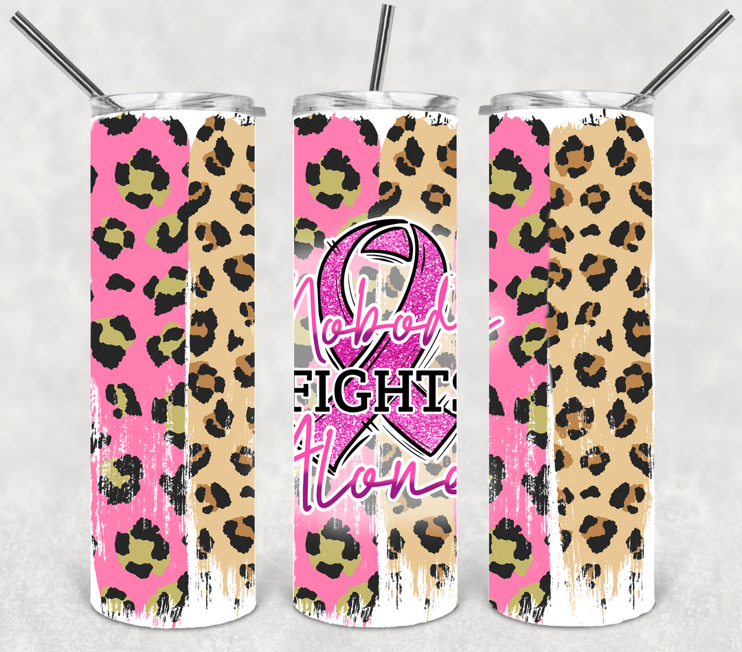 Breast Cancer Tumbler - Breast Cancer Awareness - Nobody Fights Alone
