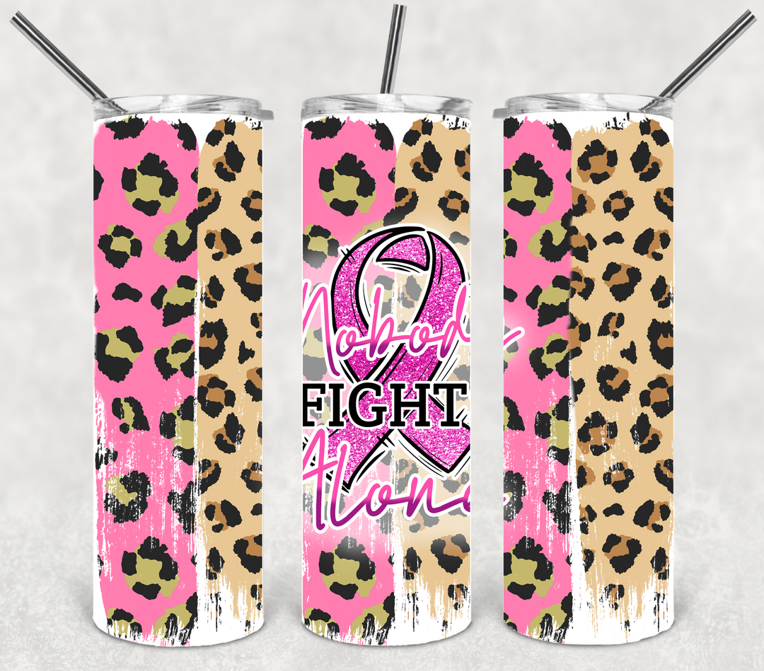 Breast Cancer Tumbler, Breast Cancer Awareness, Nobody Fights Alone