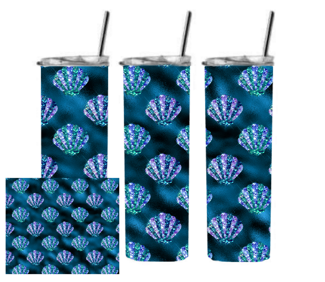 20 oz Skinny Tumbler - Beach Theme - Beachlife - Sea Shells