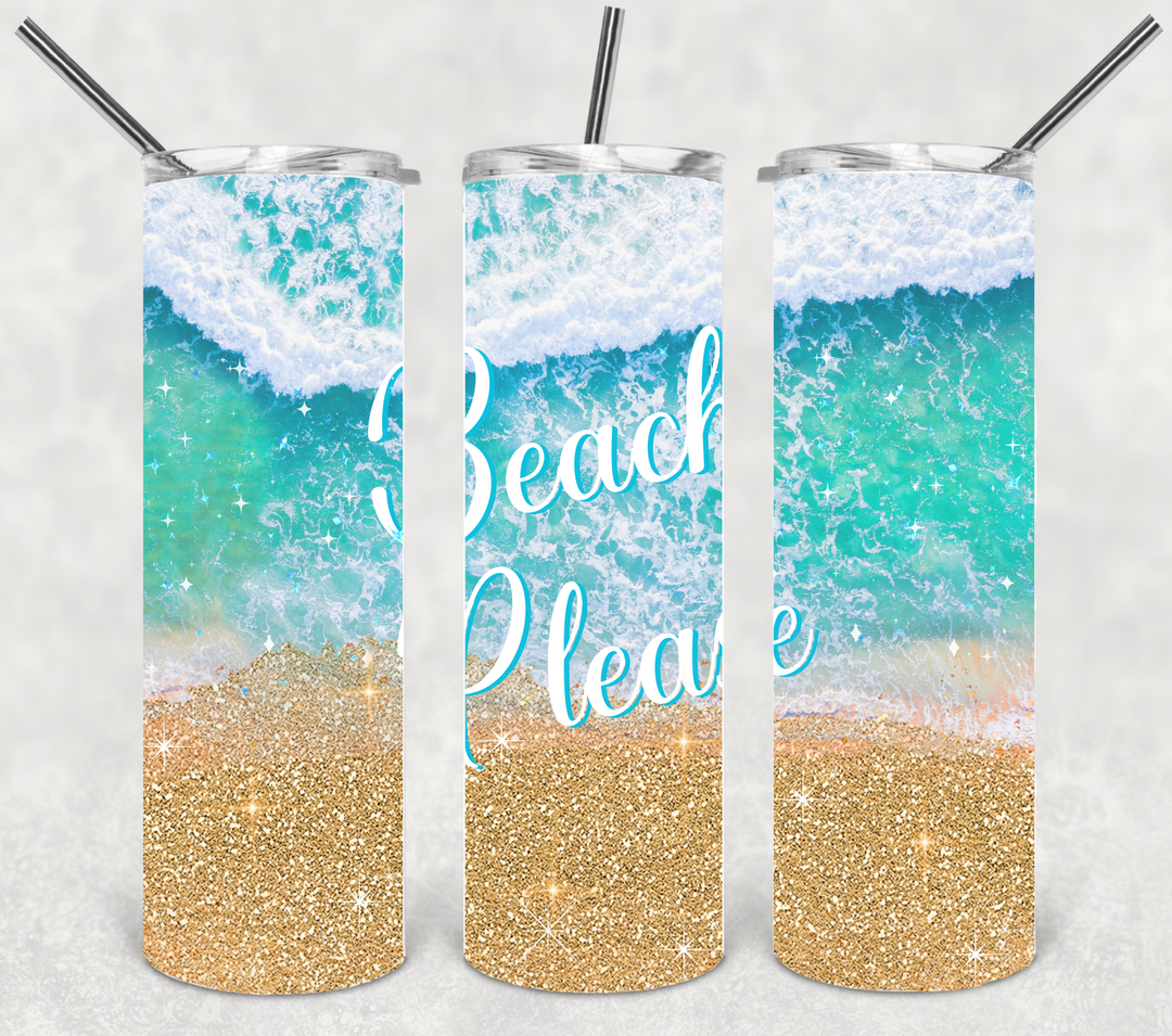Beach Please Tumbler, Beach Summer Theme