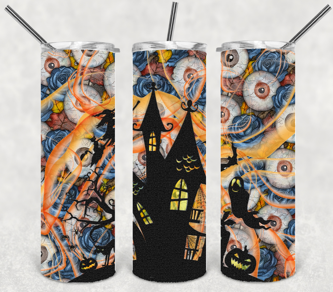 20 oz Tumbler, Halloween Tumbler Trick or Treat Ghosts Pumpkins Spooky