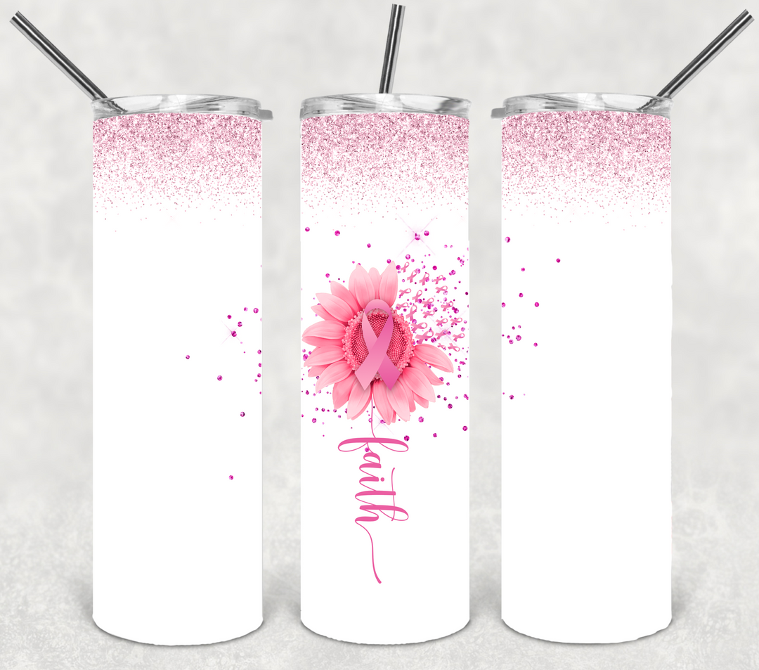 Breast Cancer Tumbler - Breast Cancer Awareness - Pink Ribbon