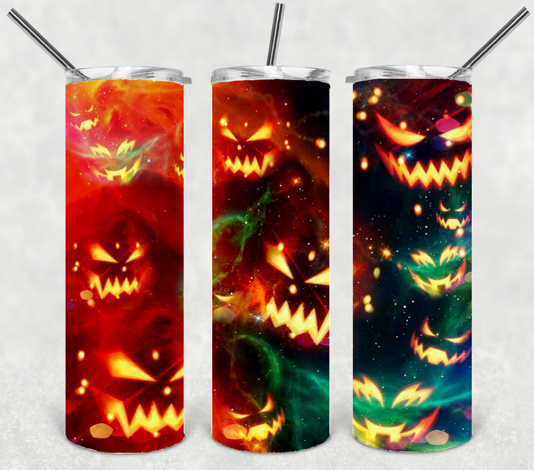 20 oz Tumbler, Halloween Tumbler Trick or Treat Ghosts Pumpkins Spooky