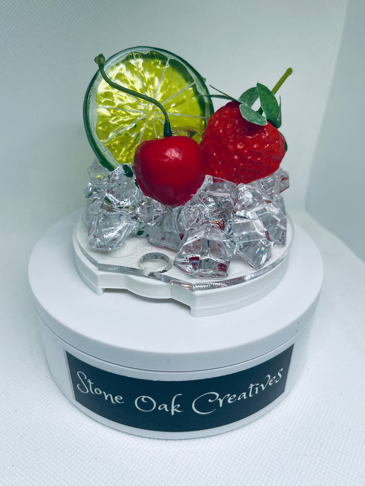 40 oz Fruit Tumbler Toppers, Fruit Topped Tumbler Toppers, 3D fruit lids, 3D Decorative Lid Attachment