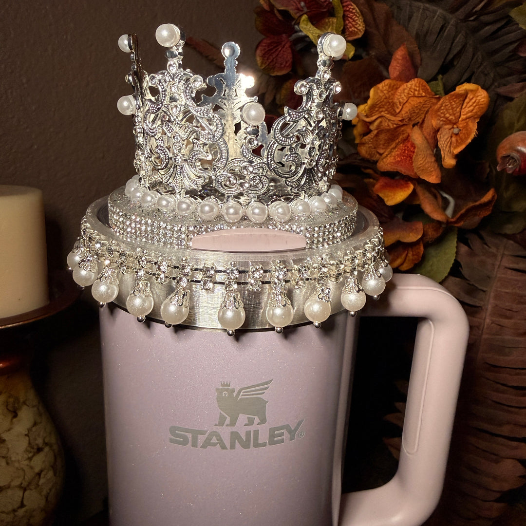 Diamonds and Pearls Collection 2 - Fancy Rhinestone Royal Princess Collection for Stanley tumblers, crown topper, halo, boot or straw topper, unique gift