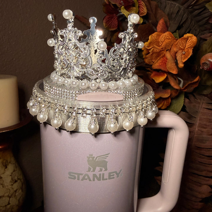 Diamonds and Pearls Collection 2 - Fancy Rhinestone Royal Princess Collection for Stanley tumblers, crown topper, halo, boot or straw topper, unique gift