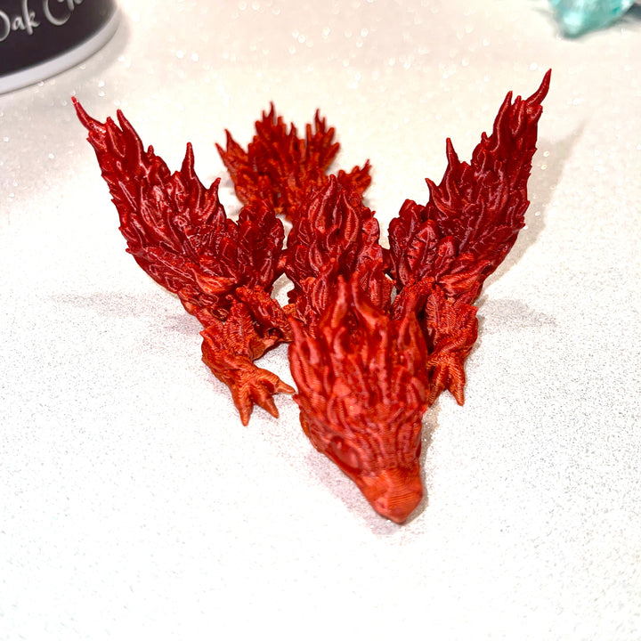 Phoenix Dragon 10mm Straw Topper 30oz 40oz Straw Toppers, Articulated 3D Printed Dragon, Miniature Dragon Figurine Statue