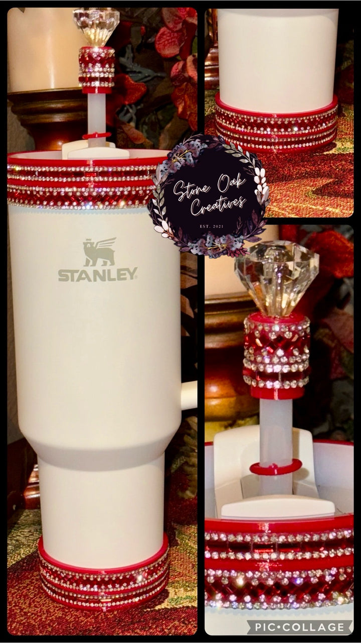 Red and Silver Mini Rhinestone Royal Princess Accessory Collection for Stanley tumblers