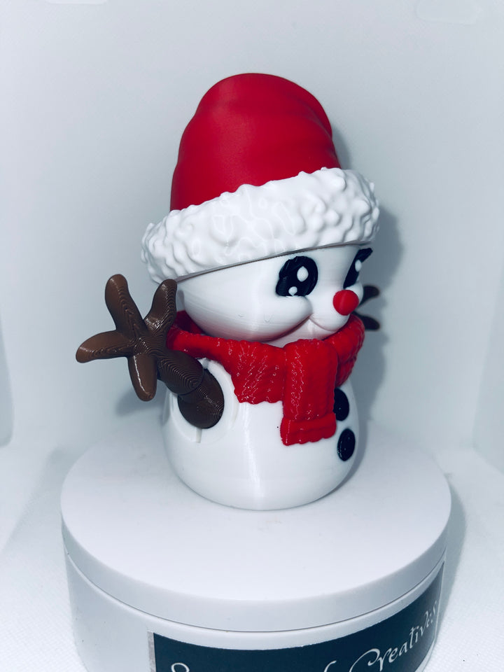 3D Printed Baby Snowman, Adorable Vibrant Baby Snowman with moveable arms