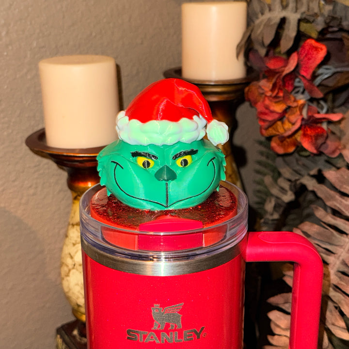 Christmas Green Man Tumbler Topper for 20/30 or 40 oz tumblers, Christmas tumbler topper, 3D Christmas Topper