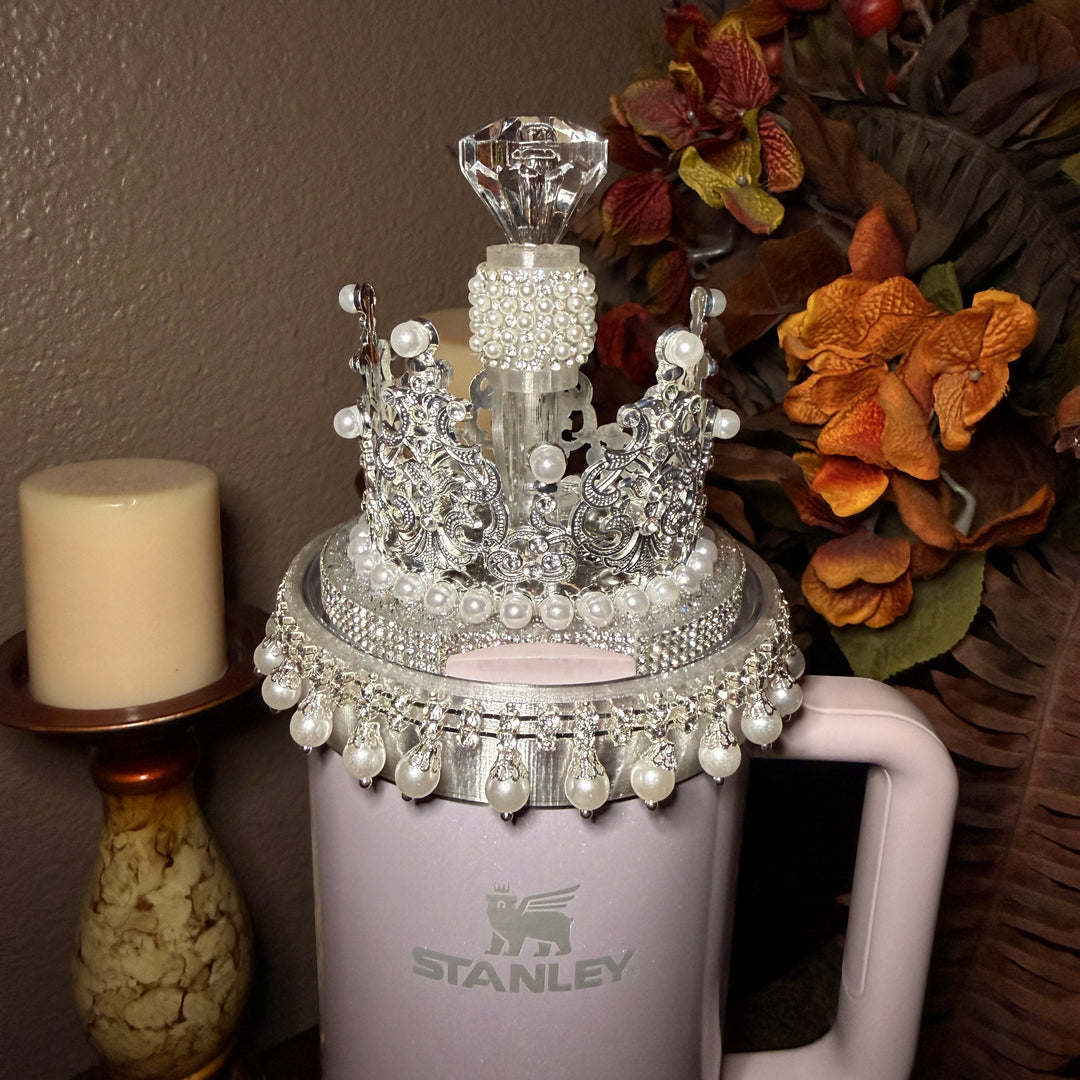 Diamonds and Pearls Collection 2 - Fancy Rhinestone Royal Princess Collection for Stanley tumblers, crown topper, halo, boot or straw topper, unique gift