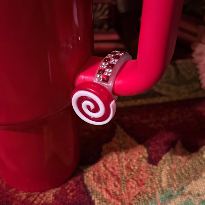 Christmas Candy Tumbler Accessory Collection, boot, Halo, Rose, straw topper, Red White, Protective Sleeve, unique gift
