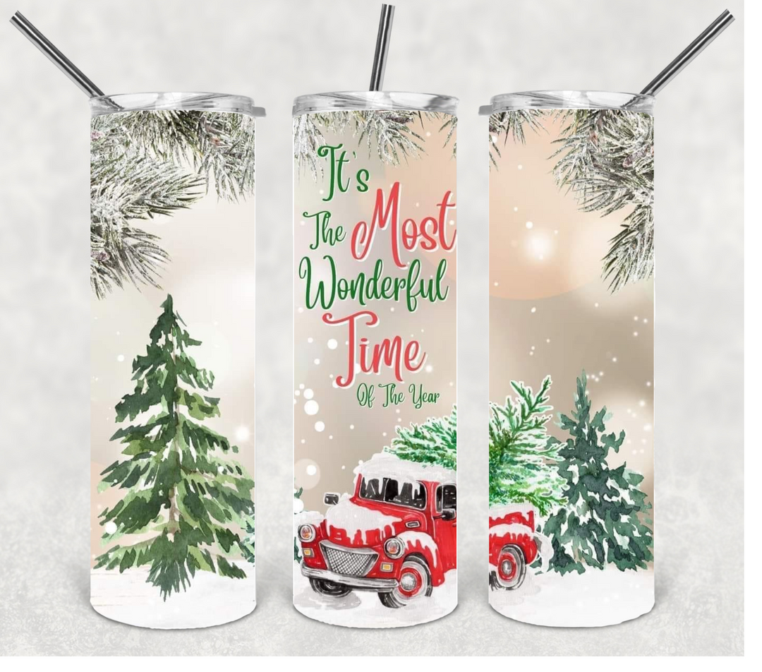 The Most Wonderful Time of the Year Tumbler, 20 oz Skinny Tumbler