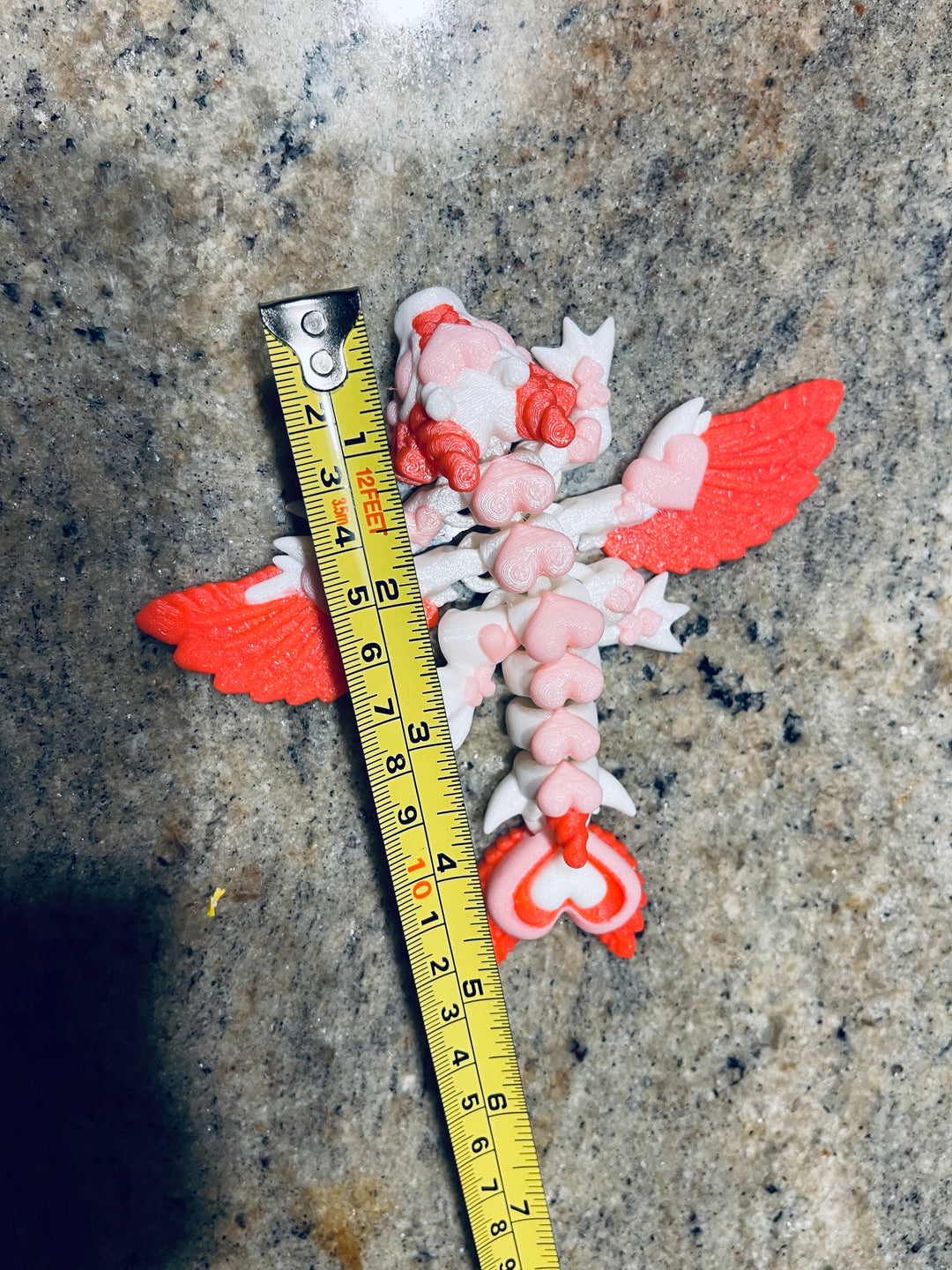 Tiny Heart Dragon, Articulated 3D Printed Heart Dragon, Miniature Dragon, Valentines Gift