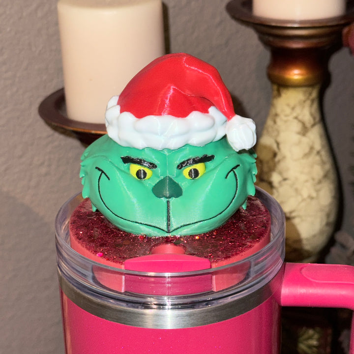 Christmas Green Man Tumbler Topper for 20/30 or 40 oz tumblers, Christmas tumbler topper, 3D Christmas Topper