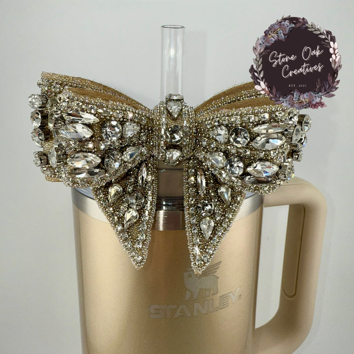 Silver Rhinestone Royal Princess Accessory Collection for Stanley tumblers with options for a Princess Crown Topper, Royal Halo Lid Bling Band and more