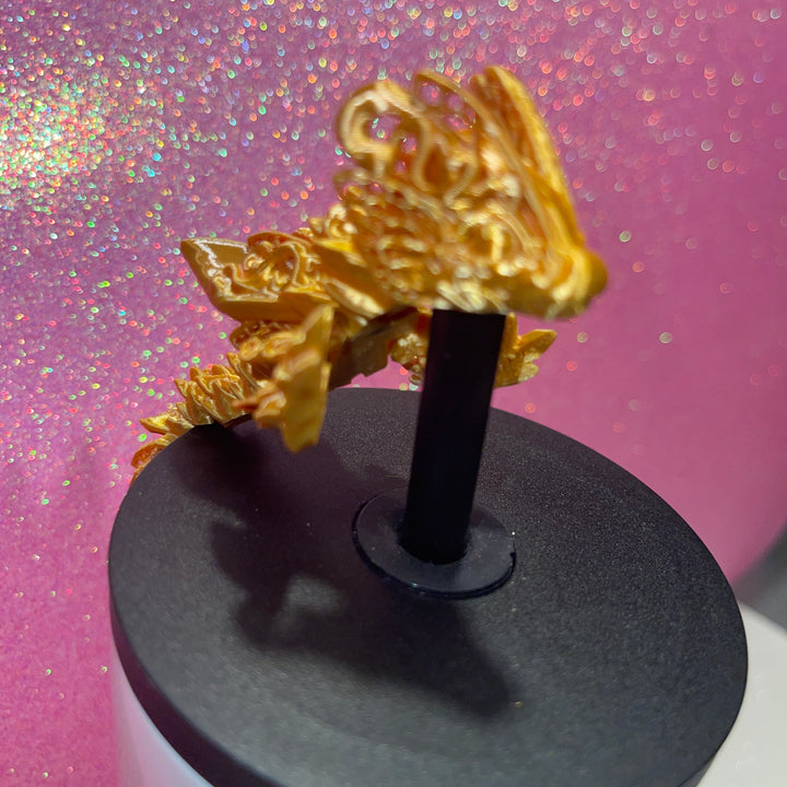 Butterfly Dragon 10mm Straw Topper 30oz 40oz Straw Toppers, Articulated 3D Printed Dragon, Miniature Dragon Figurine Statue