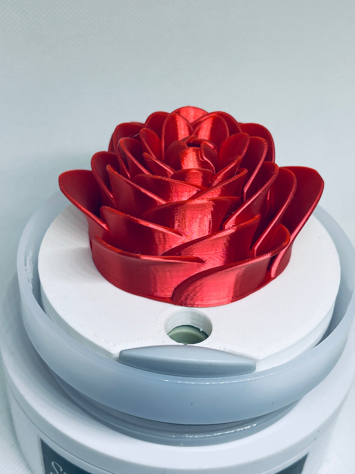 3D Red Rose 40 oz Tumbler Topper, 3D Valentines Love Flower 40 oz tumbler topper, 3D Decorative Lid Attachment