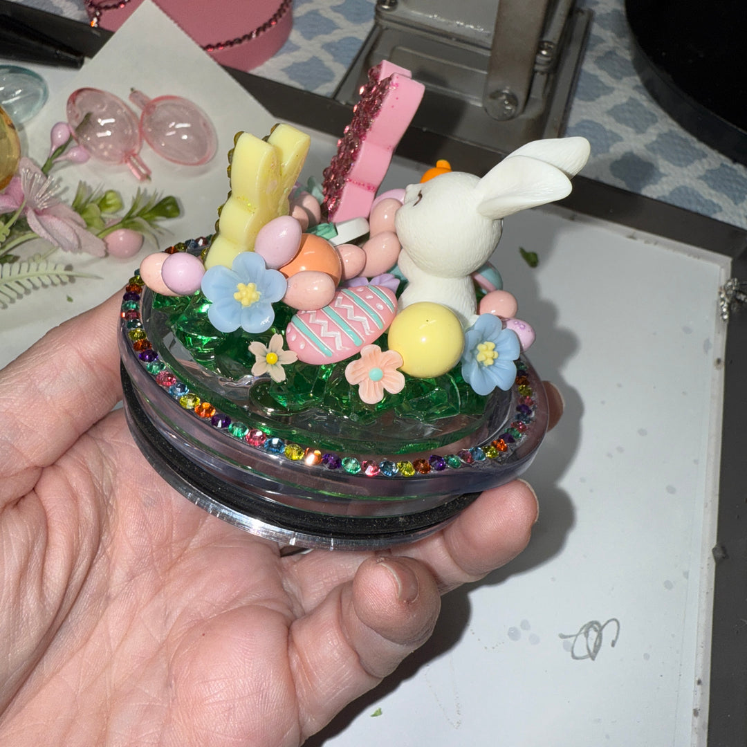 Easter Tumbler Topper, Easter Egg, Easter Bunny, Glitter Eggs, 3D Decorative Lid